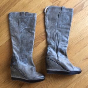 Frye Paige Wedge Knee High Boots - Size 10